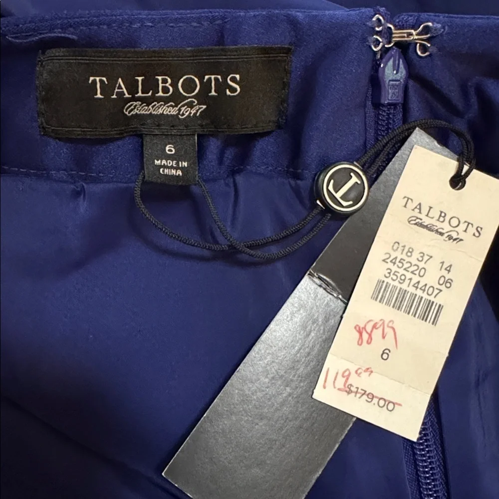 Talbots Royal Blue Duchesse Satin Maxi Skirt